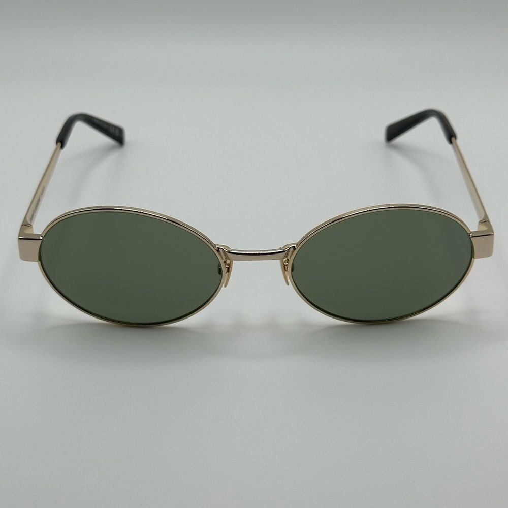 BRAND NEW SAINT LAURENT SL692 003 Gold/Green Unisex Sunglasses - Picture 3 of 13